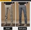 OLA 2025 Men's Non-Iron Cotton Elastic Mid-Waist Straight-Fit Trousers: Simple and Versatile Business Casual Wear
