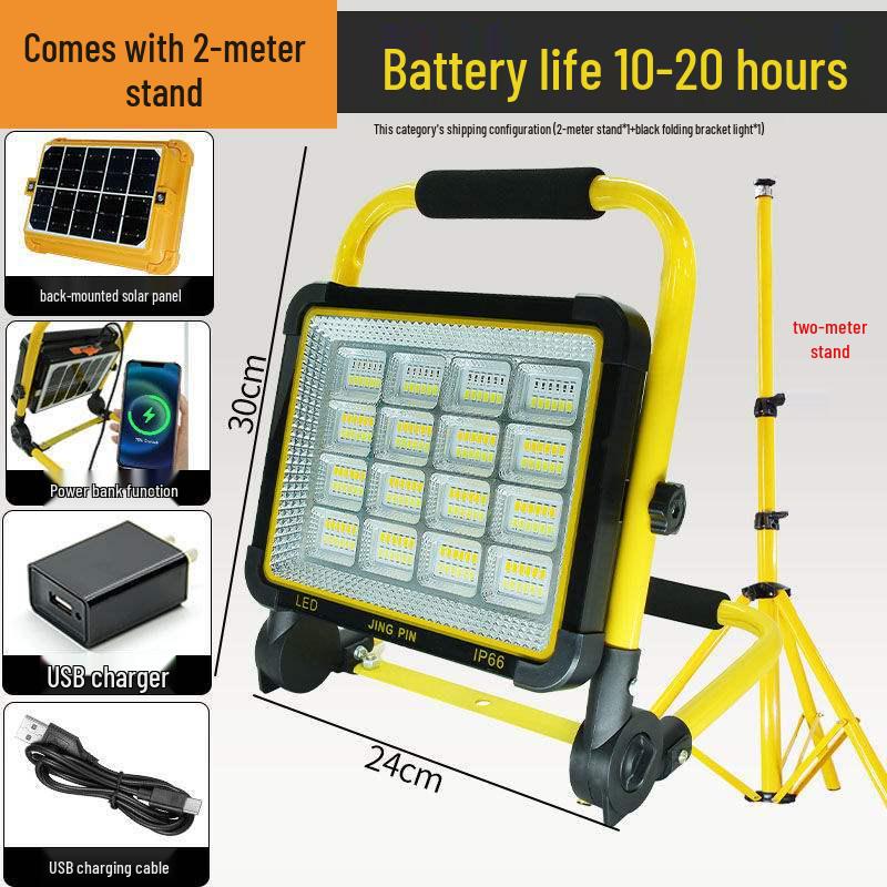 Rechargeable Solar LED Flashlight: High Power, Long Range, Waterproof, with Side Light & Remote Control.