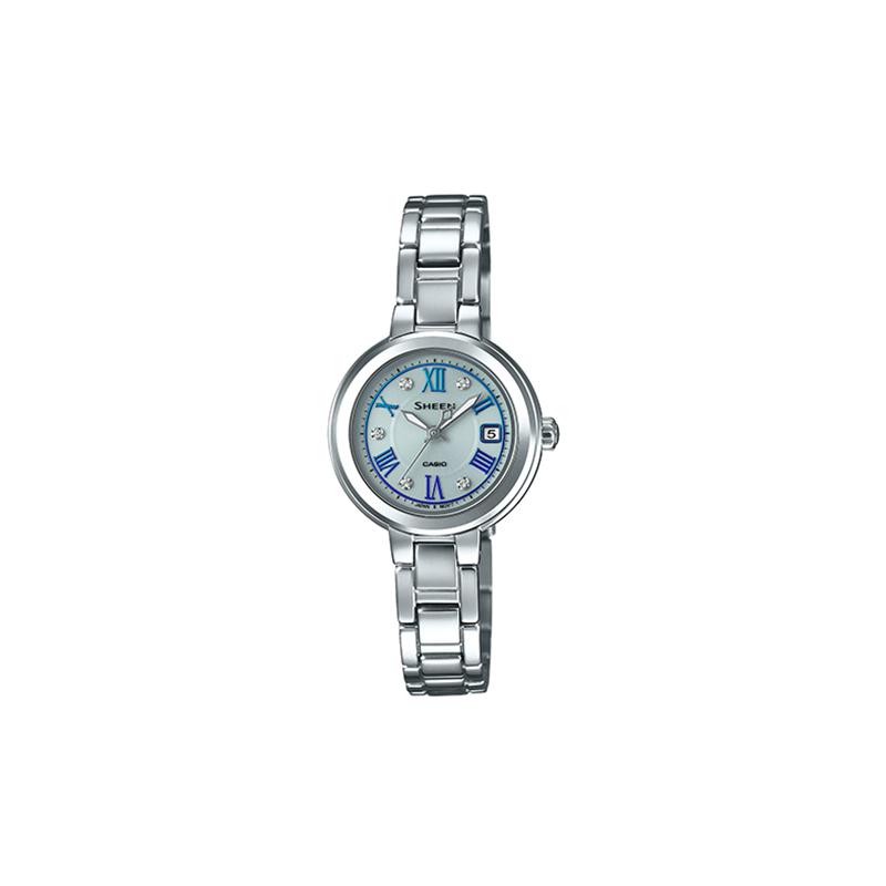 Casio SHEEN Fashionable and Versatile Waterproof Watch Japanese and Korean Watch Business Women s Watch Silver Solar Quartz Movement SHS-4523D-7AUPR серебряный