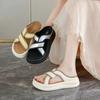 2025 Summer New Daily Casual Wear One Pedal Thick-soled Small Fragrant Beach Shoes Cross with Cool Slippers Women