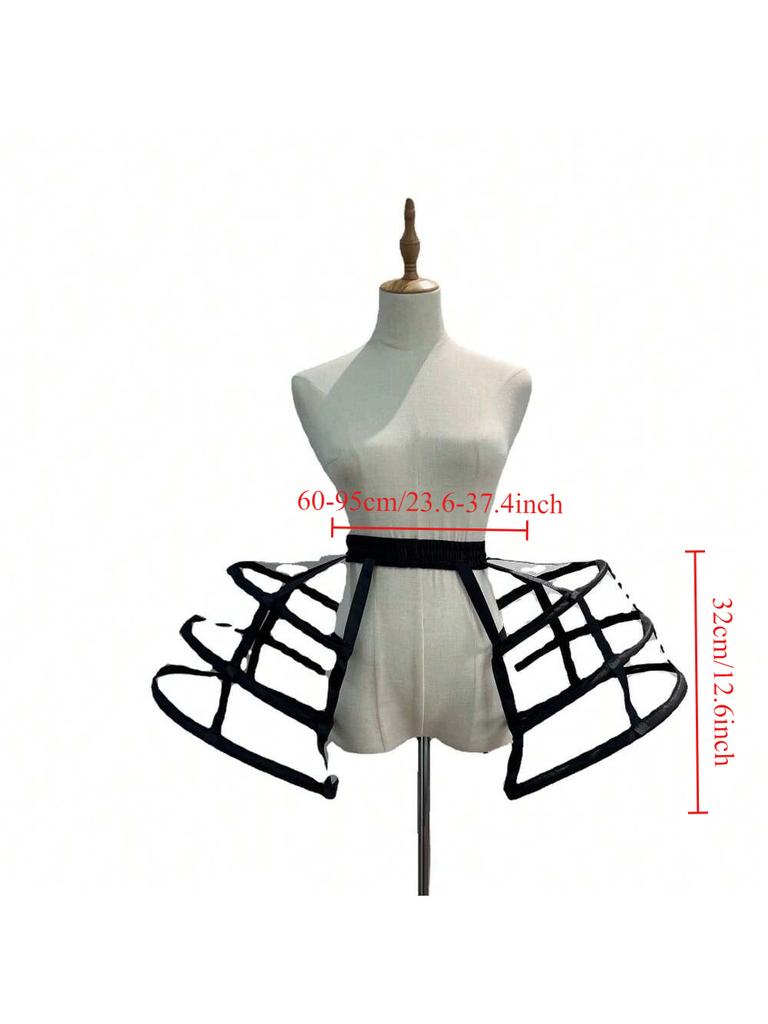 Mädchen 3 Reifen Krinoline Käfig Bustle Unterrock Damen Verstellbare Pannier für Kleid abnehmbare Schleppe Hochzeitsrock Krinoline BAUMWOLLE