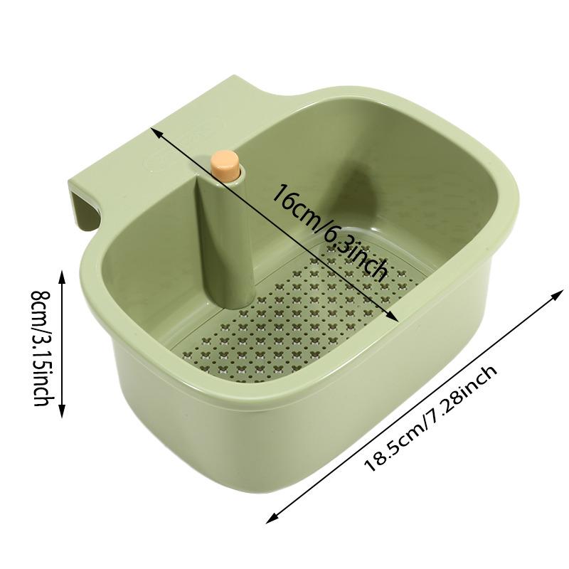 1pc Kitchen Sink Filter Basket, Sink Washing Basin Anti Leak Filter Basin, One Click Press Type Grid Drain Storage Rack