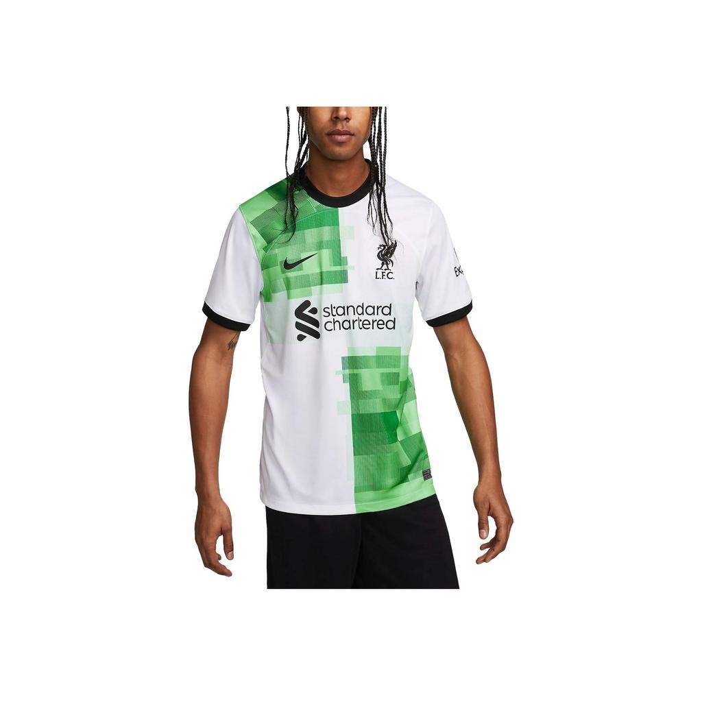Nike Liverpool 23/24 Season Away Fan Edition Embroidered Mosaic Patchwork Short Sleeve Football Shirt Men Tops White DX2690-101