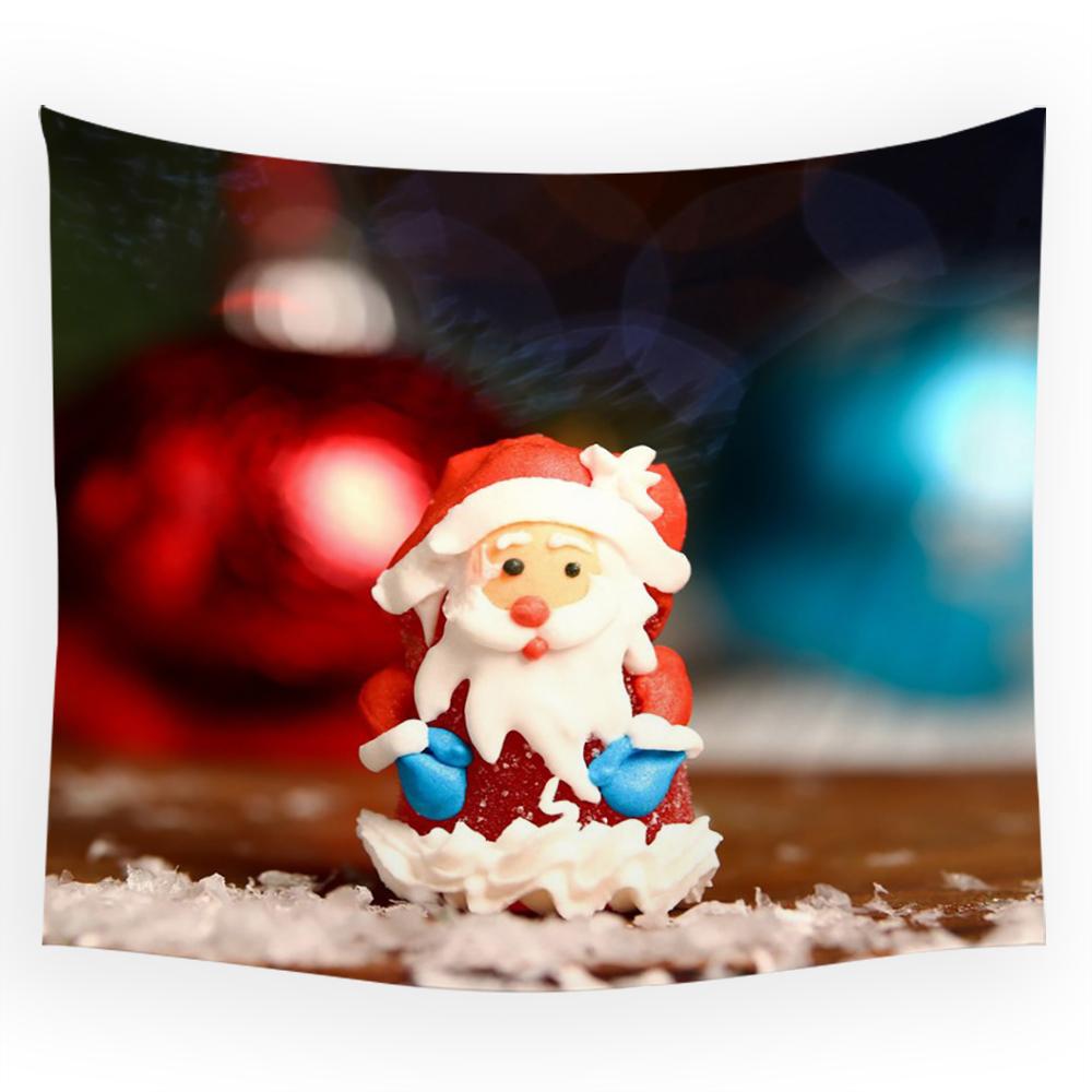 Cartoon Santa Claus Christmas Decoration Printing Pattern Tapestry Home Bedroom Living Room Wall Decoration Tapestry