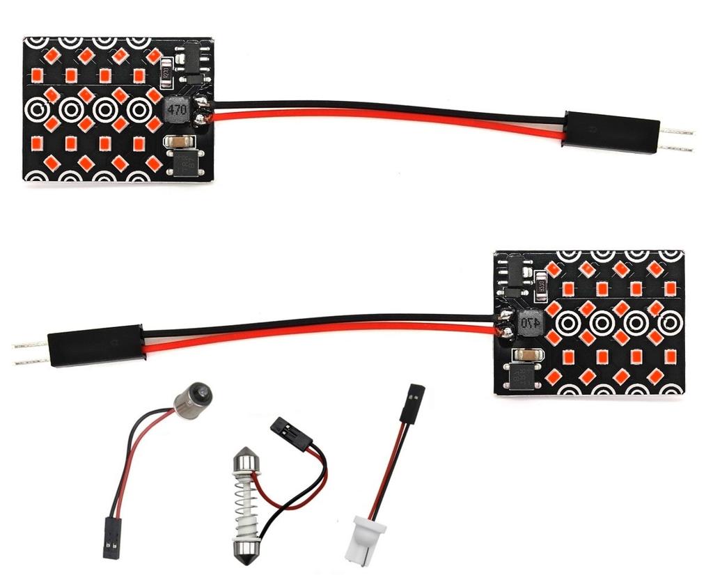 2 Pcs Panel 24 LED 12V T10, SV8.5, T4W CANBUS 1000lm Red Off-Road