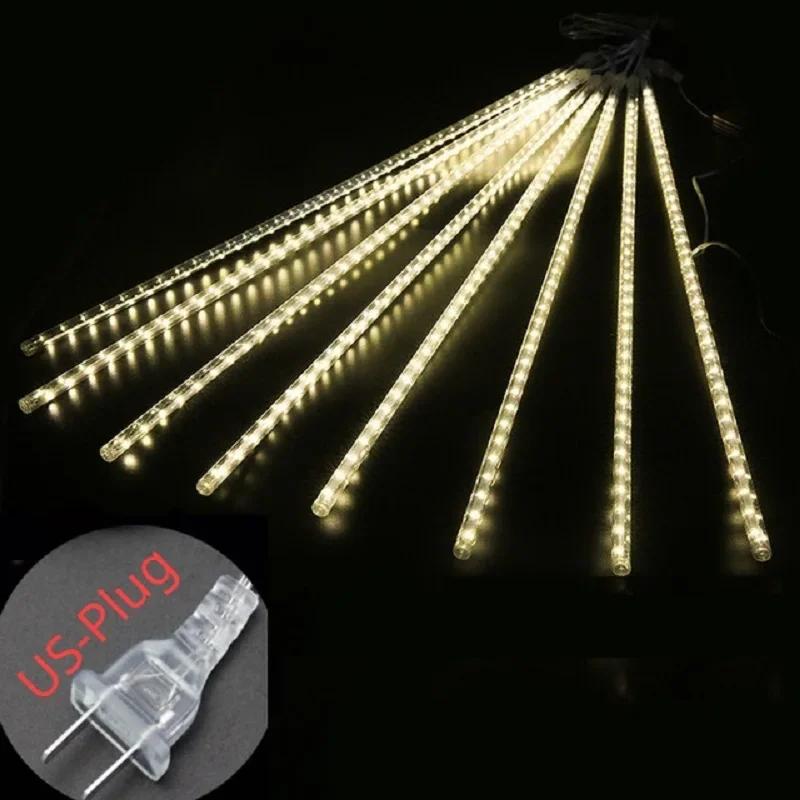 Solar Meteor Shower Rain String Lights Waterproof Garden Light 8 Tubes Christmas Tree Holiday Party Wedding Holiday Decoration