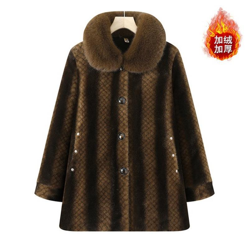 Winter imitation mink velvet coat new fur collar coat women's high-end warm clothes women