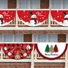 Creative 1Pcs Christmas Outdoor Polyester Fan-shaped Flag Christmas Decor For Home Cristmas Drop Ornament Xmas Gift New Year