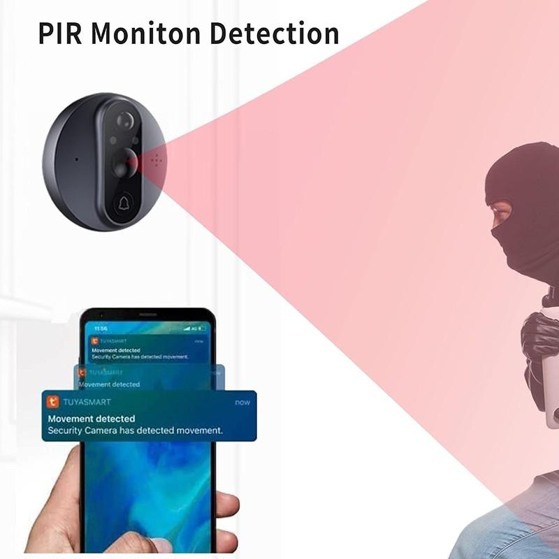 Tuya Wifi Smart Door Bell Peephole Viewer 4.3 Inch LCD Screen Wireless Doorbell Night Vision 1080P Camera Door Monitor Home Security Motion Detection