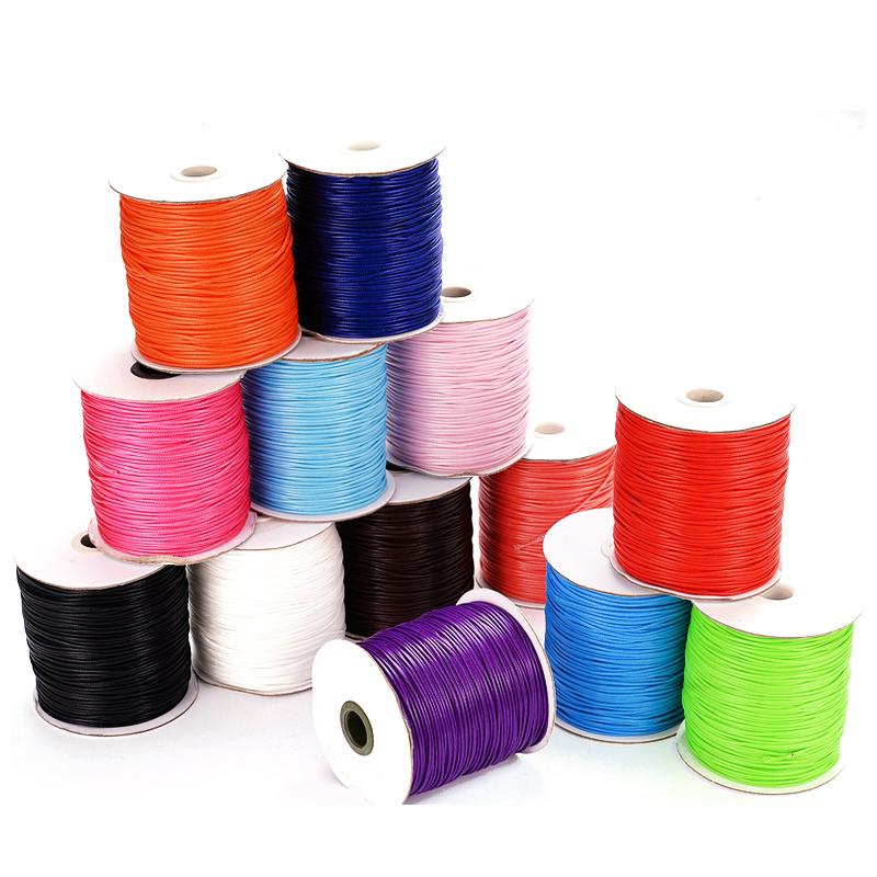 Multiple Colors 2.5mm Thick In Stock Waxed Polyester Lacing String Cord On Roll for Bracelet Necklace Waxed Cord