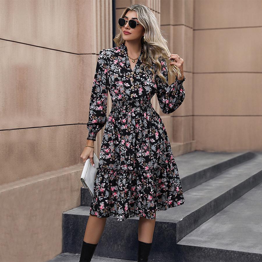 Trendy Spring/Autumn Women's Fashion French Country Style Long Sleeve Dress