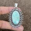 Amazonite Gemstone Handmade 925 Sterling Silver Jewelry Pendant 2.56" KKG-747