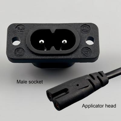 8-Shaped Power Socket with Removable C8 Male Plugging AC 250V 2.5A Easy Installation On Wall or Appliances Household Commercial Use Socket