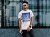 XL Crew Neck Printed Size Snow Sports [igsticker] Men's T-Shirt, White, 001174, Snowboarding,