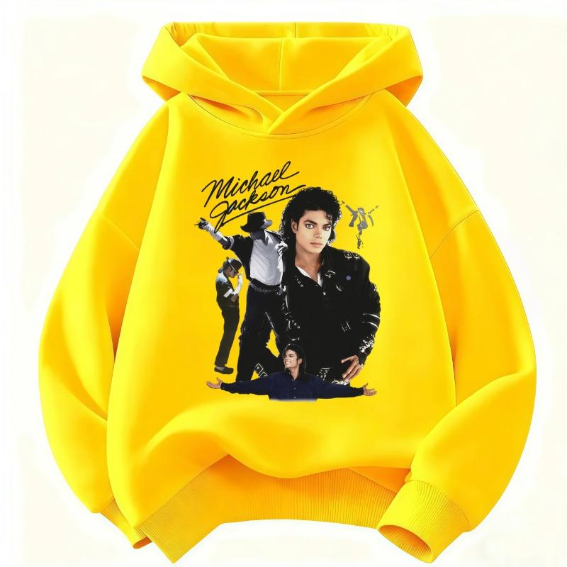 Felpa con Stampa Michael Jackson per Bambini e Ragazzi/e – Calda Felpa con Grafica Icona Pop Stile Retro Autunno/Inverno per Bambini e Ragazzi/e
