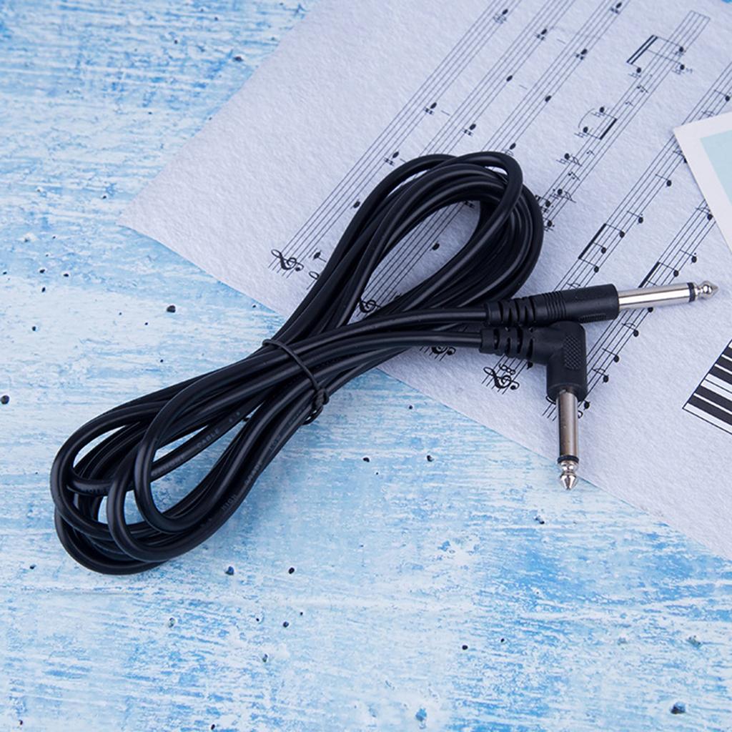 Guitar Instrument Cable Straight To Right-Angled Gold Plated 6.35mm Guitar Cord 3 Meter for Guitar Keyboards Mixers