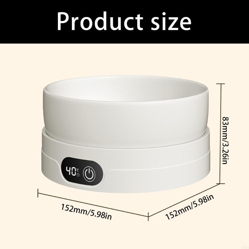 Electric Heated Pet Bowl-4 Temperature Settings Drinking Plate for Dogs,Cats,and Small Animals,Thermal Water Bowl for Puppies,Ki