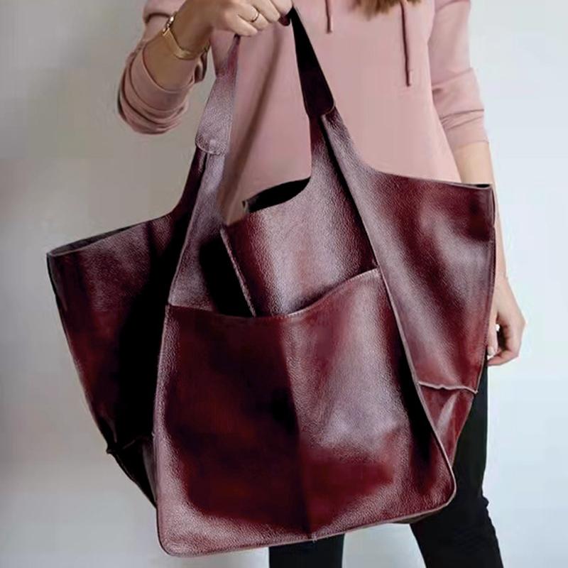 

Роскошная сумка из искусственной кожи, большая вместимость, осенне-зимняя ретро-сумка, женская сумка, дизайнерские сумки для женщин, высокое качество вино красного