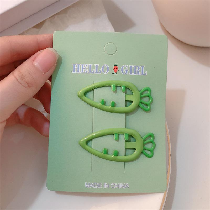Baby Hair Clips Gentle 2pcs Kawaii Carrot Clips for Girls Soft Silicone Non-Slip Bangs Clips Kids Hairpins