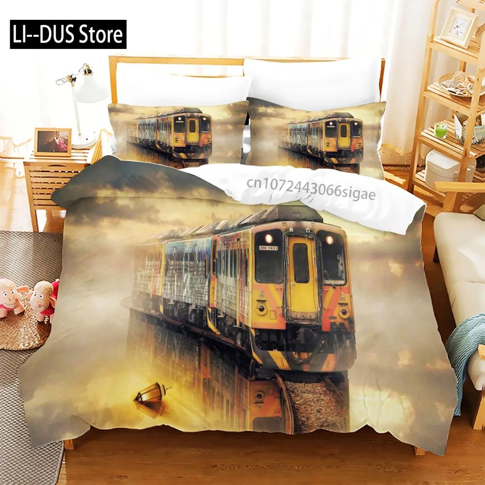 

Comforter Train Bedding Sets Kids Bed Set Soft With Single Queen King Size Car Comforter Bedding Set Comforter (quilt)-EU Single(135*200cm)3pcs