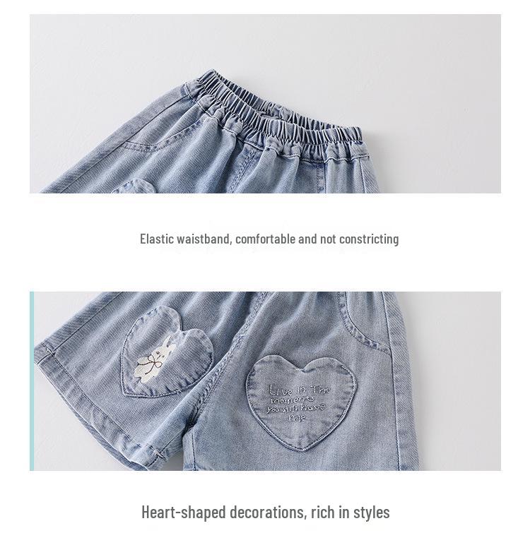 Summer Baby Girl Heart Pocket Shorts - Class A