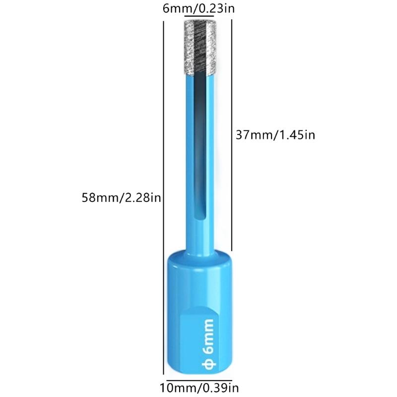 5 Segment Diamantine Coated Hole Opener Drill Bit M10 Thread for Granite Marble Tile Ceramic Smooth Vibration Reduction