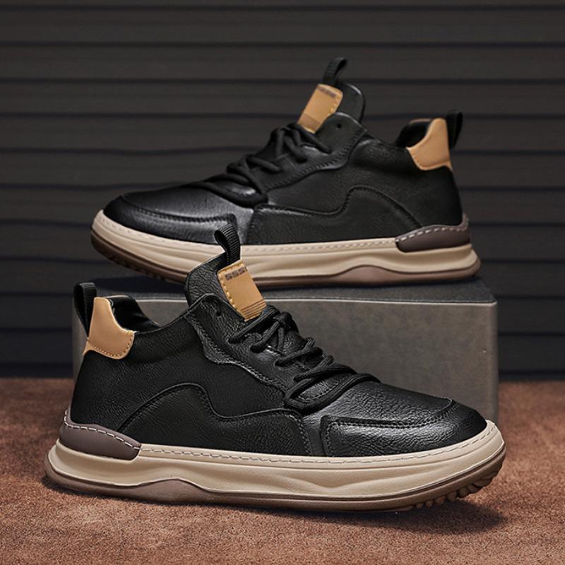 2024 New Men's Casual Leather Shoes High End Comfortable Flat Shoes for Men Outdoor Light Sport Running Shoes Zapatillas Hombre