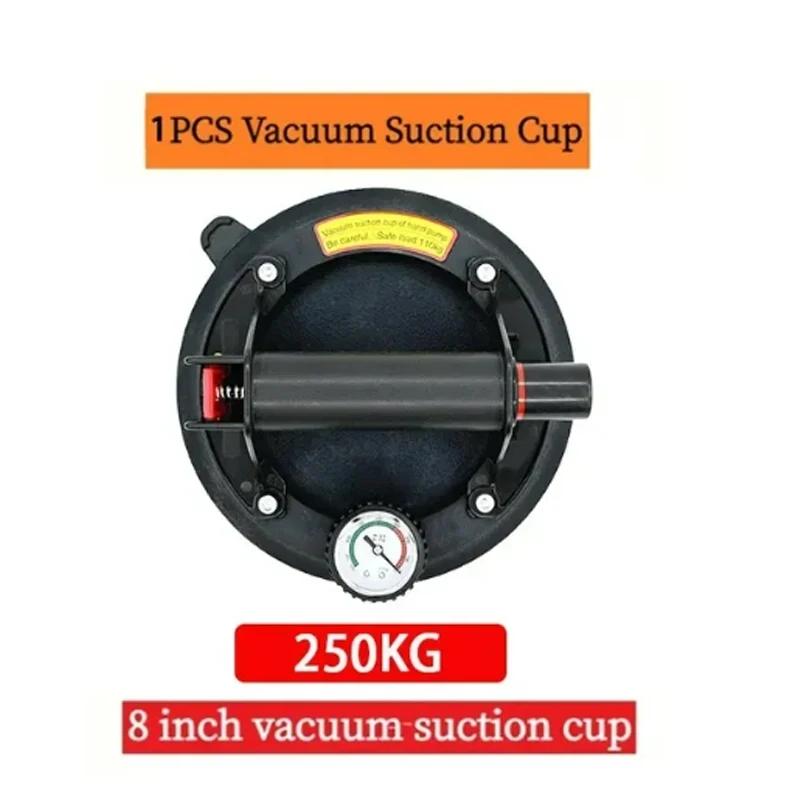 

Вакуумная присоска грузоподъемностью 250 кг, 8-дюймовая вакуумная присоска, тяжелый подъемник для гранитной плитки, стекла, ручной подъем чёрный