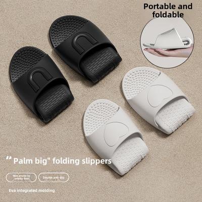 Chinelos dobráveis de EVA, adequados para viagens, sandálias de massagem para banheiro interno, chinelos baixos antiderrapantes de secagem rápida, sapatos simples de calçar durante todo o ano