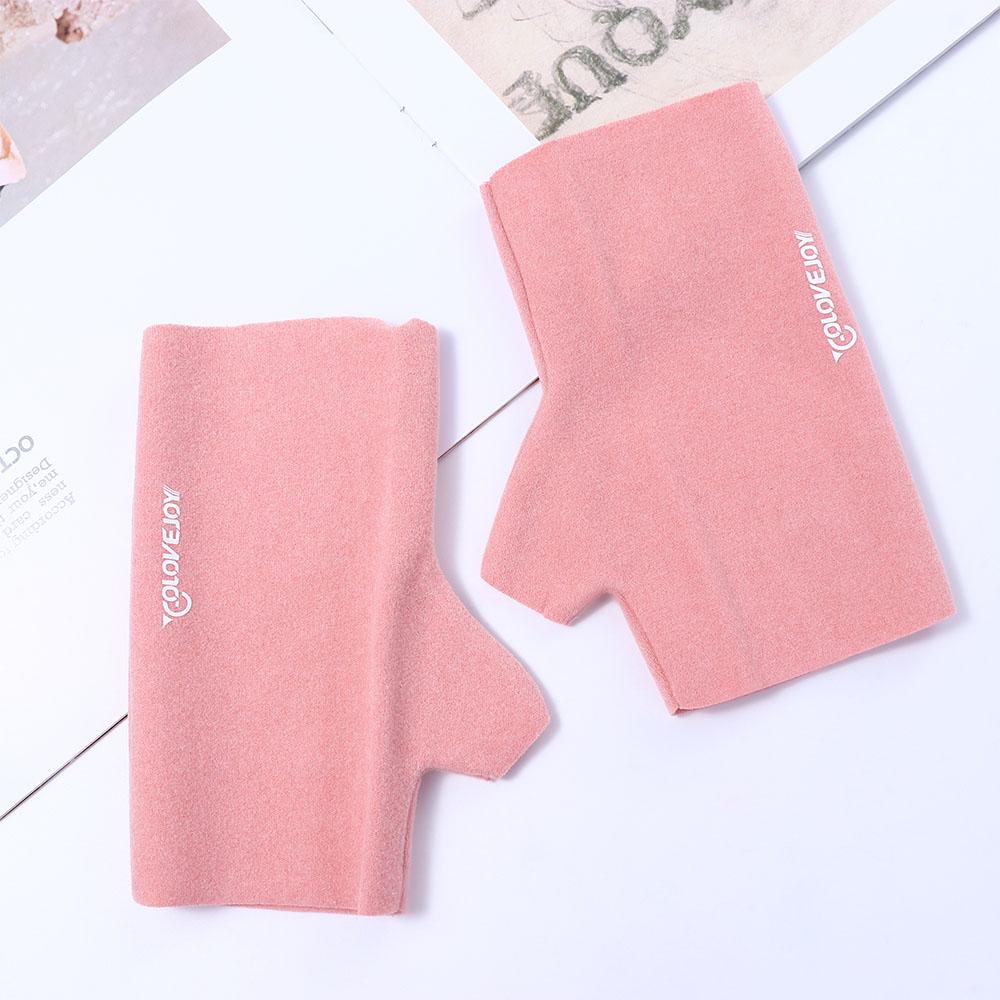 Cloth Cold Proof Outdoor Solid Color Fingerless Gloves Half-finger Women Mittens Warm Gloves
