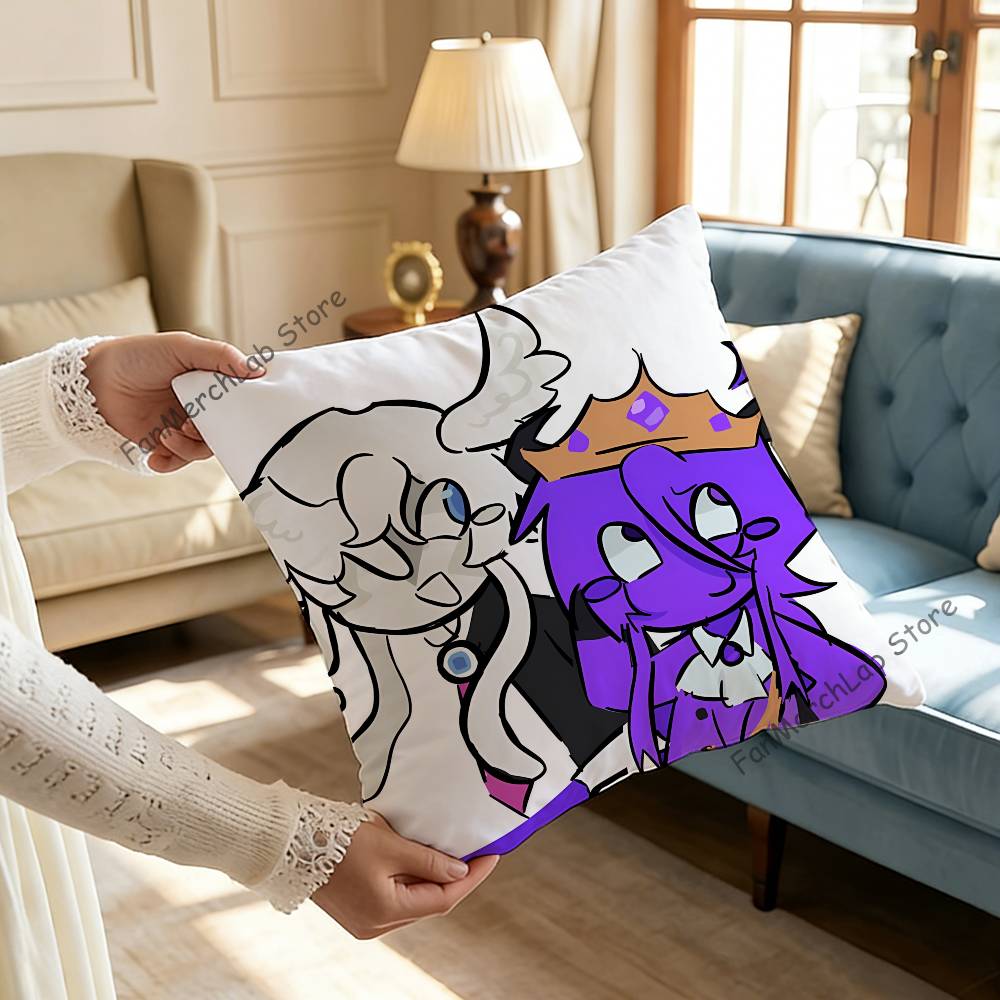 WWemmbu Eggchan TTax Duo Printed Pillow Cover Cushion Case Simple Sofa Pillow Case No Pillow Core