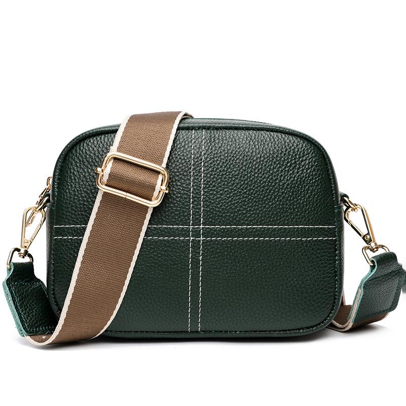 

Genuine leather women s bag high-end niche first-layer cowhide small square bag trendy fashion versatile single shoulder messenger bag зелений
