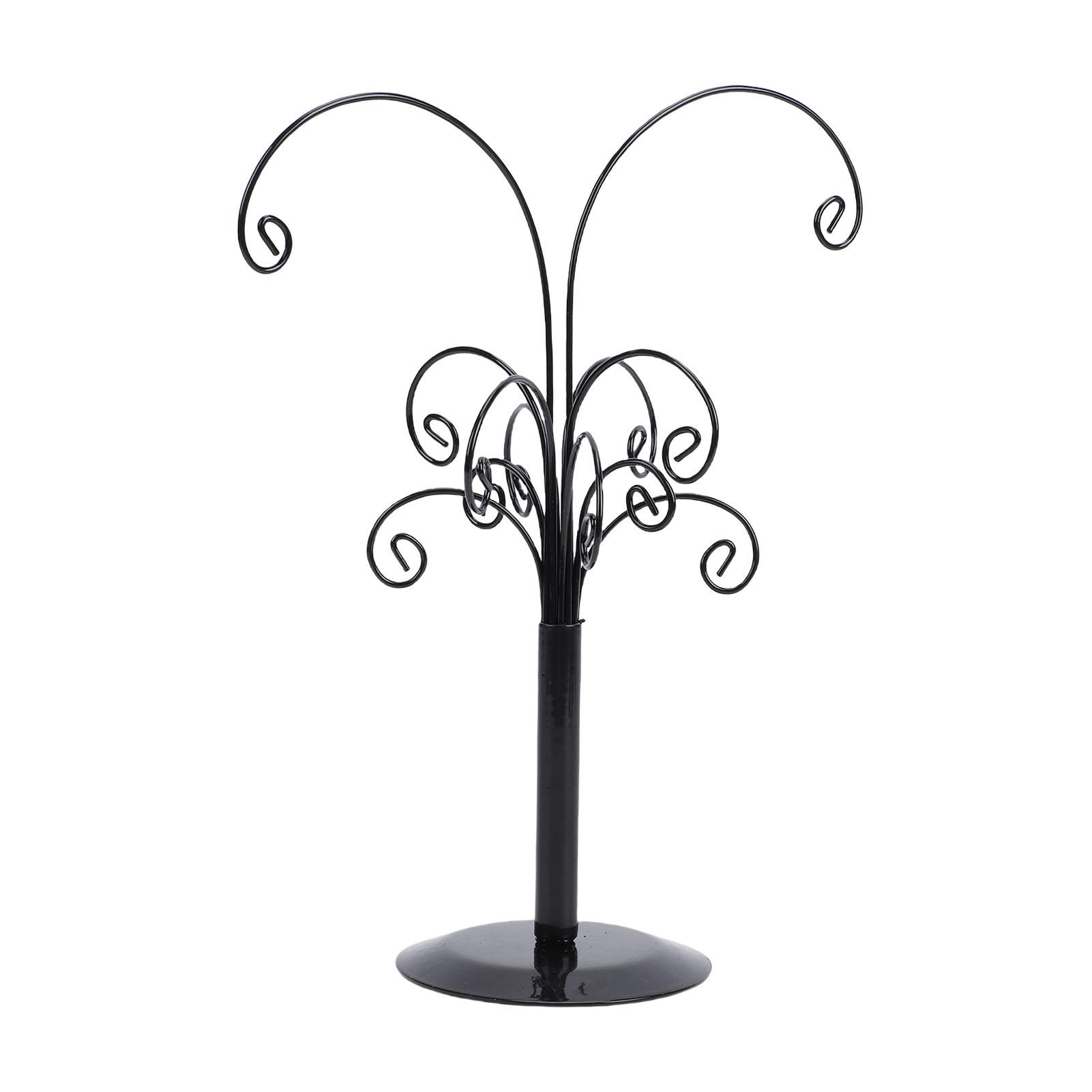 

2pcs Xmas Ornament Tree Display Stand Metal Ornament Hold Tree Jewelry Display Necklace Earring