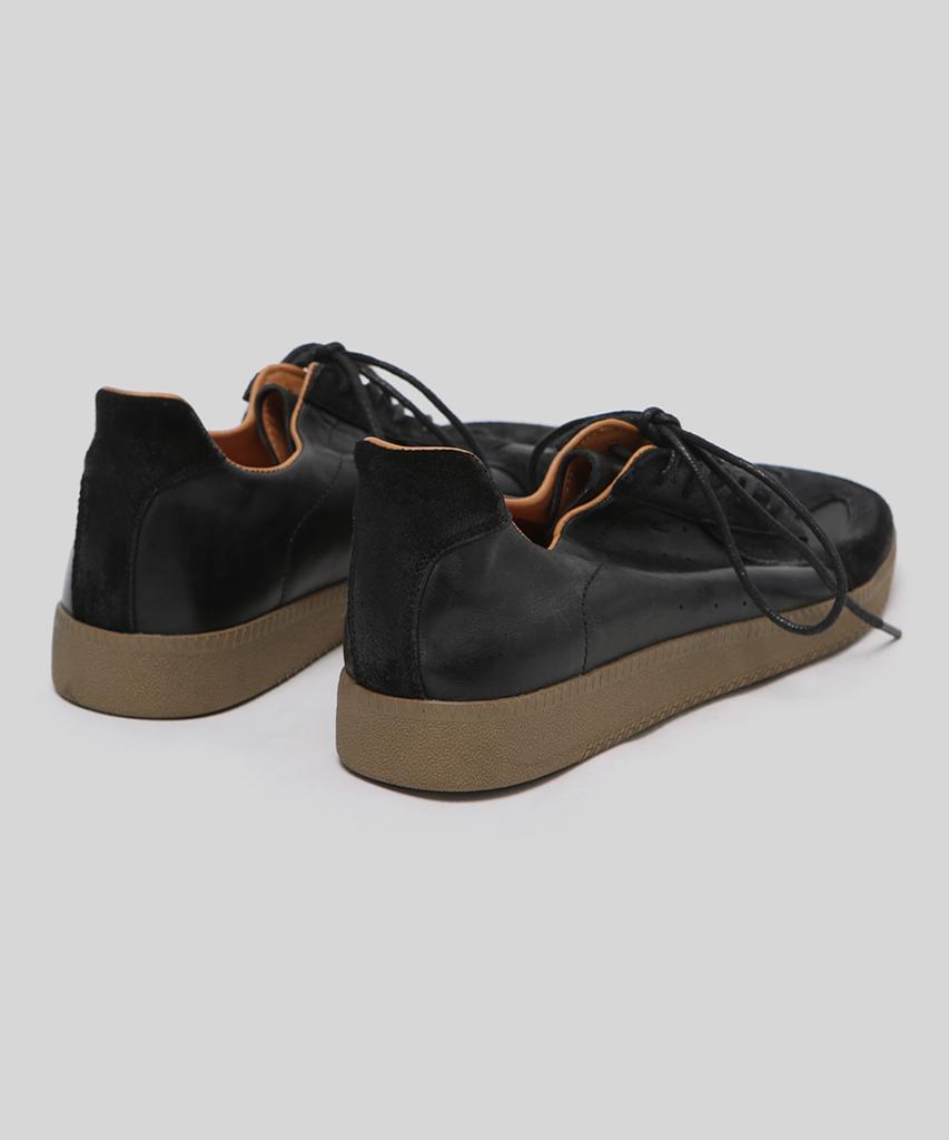 Wetheroad Wtrd3119 Ader Horse Leather German Army Sneakers Washed Black