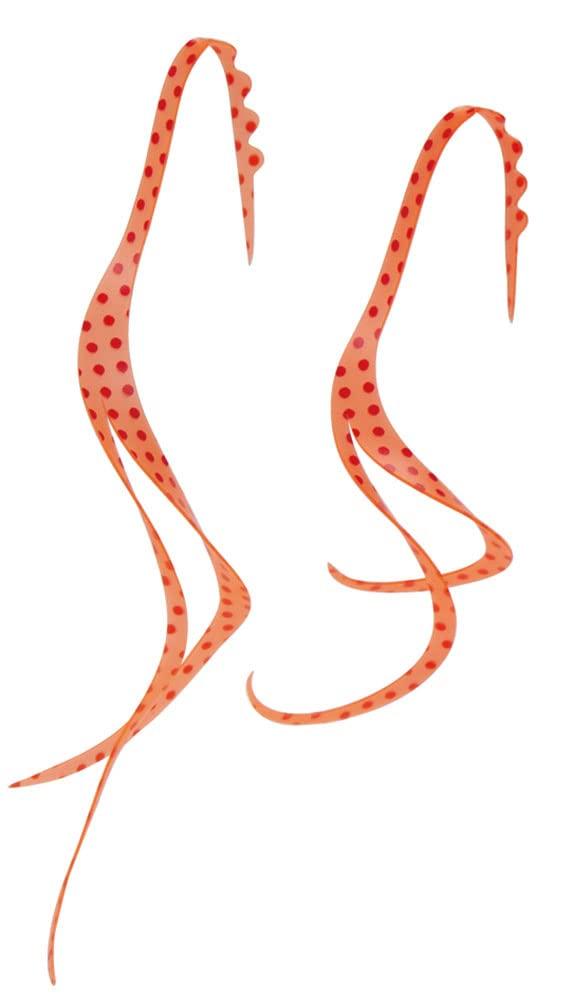 Gamakatsu Sakuragen Silicone Tie Slit Curly #33 Red Spot/Orange