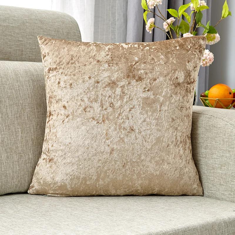 Superweiche Kissenhülle Crushed Velvet Kissenbezug für Wohnzimmer Sofa 45x45cm Dekorative Kissenhülle Nordisch Housse de Coussin