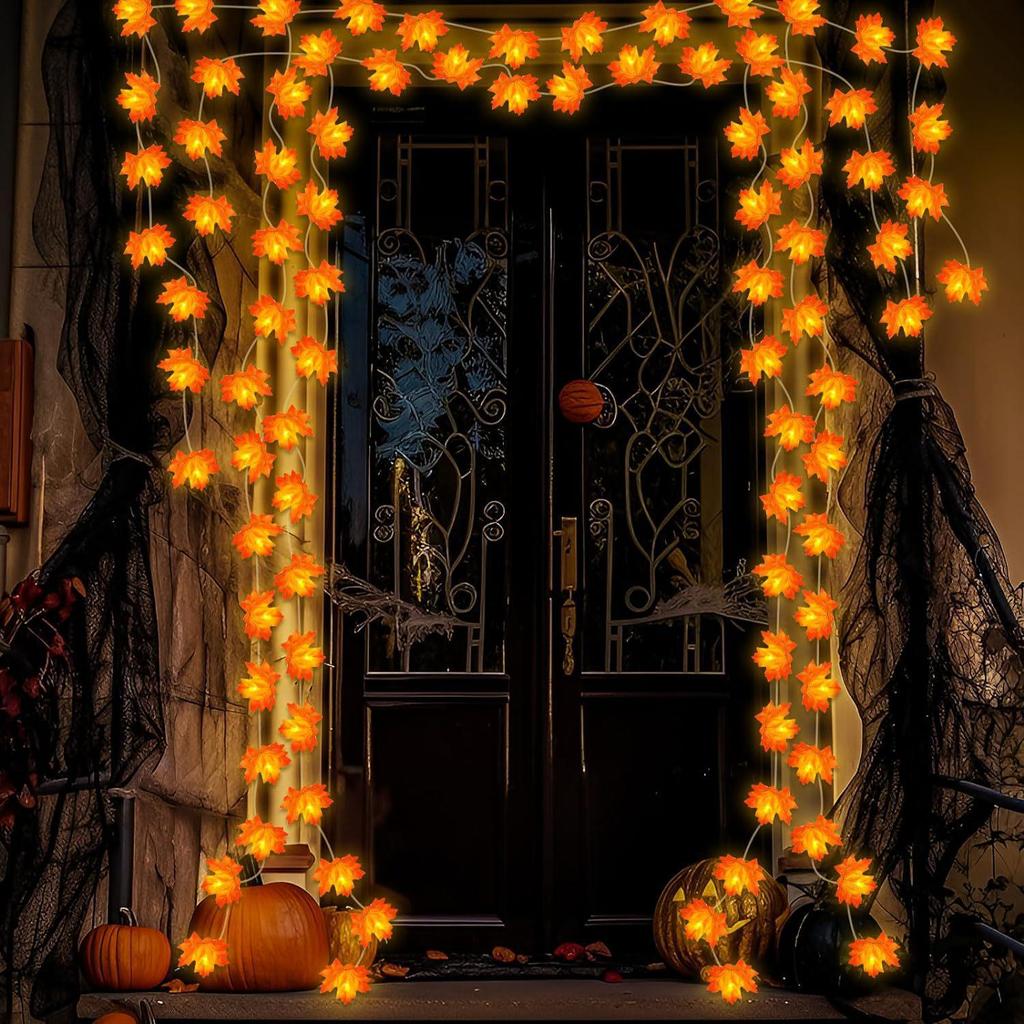 Ahornblatt Kürbis LED Lichterkette für Halloween-Dekoration