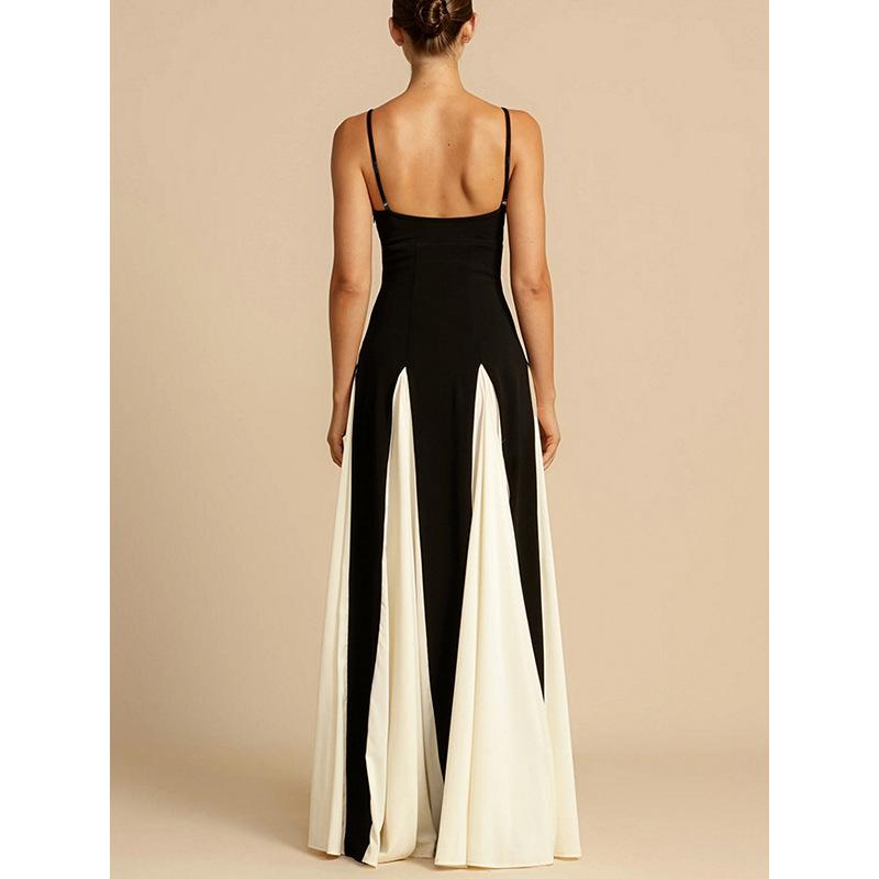 Elegantní módní trendy noční klub off-the-rameno šití velké sukně šňůrky šaty pro ženy večerní šaty