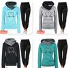 Women's Heartbeat Print Hoodie & Sweatshirt Set - Casual Sportswear for Spring & Autumn