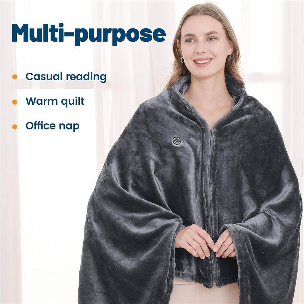 Heated Blanket Sweater, USB Heated Blanket, Cordless Electric Blanket, 9 Heating Zones, Machine Washable Super Cozy Soft Wearable Blanket