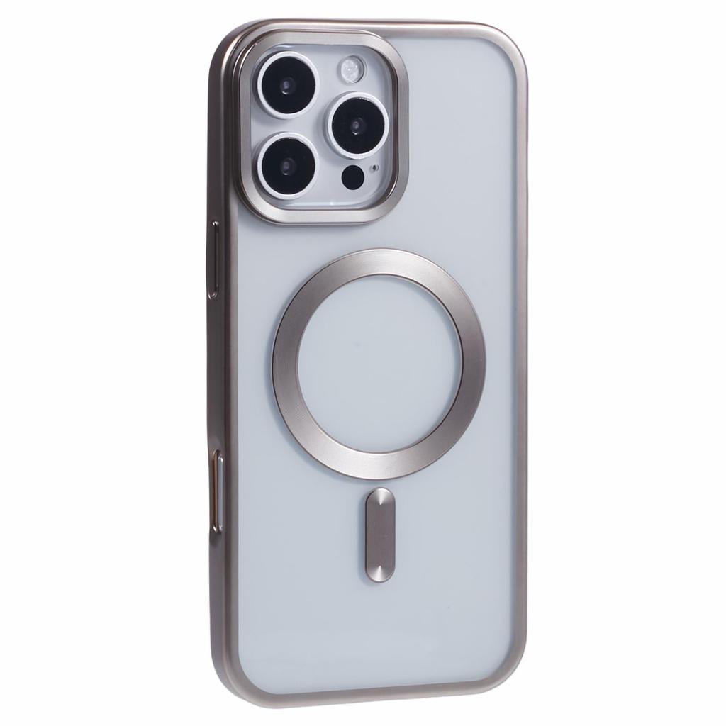 For iPhone 16 Pro Case Matte Electroplating Phone Cover Compatible with MagSafe