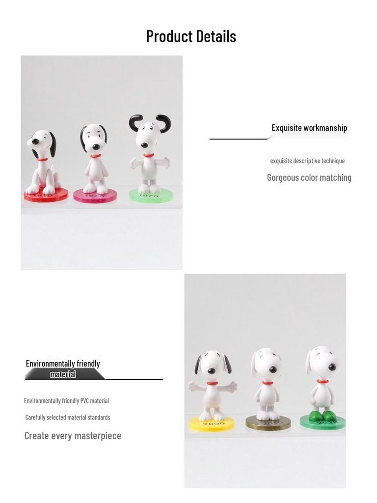 Grenzüberschreitende Trendige Snoopy Mini-Figur Dekoration: PVC Niedliche Schreibtischdekorationen