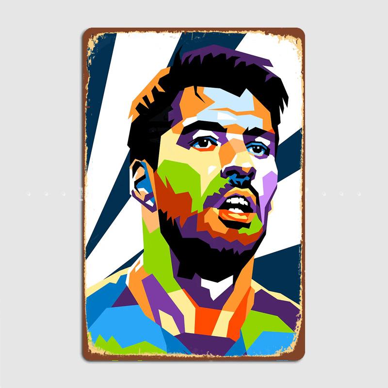 Luis Suarez Football Player Vintage Retro Metal Poster Sign Garage Club Custom Wall Decor Tin Room Decor Home Decor