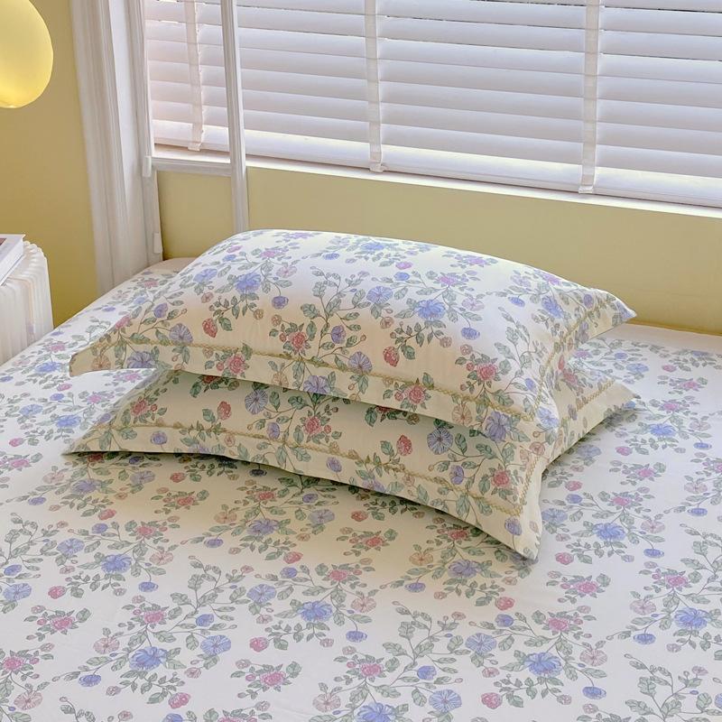 2pcs New Style Small Floral Small Fresh Ins Style Floral Washed Pillowcases One Pair Household Pillowcases