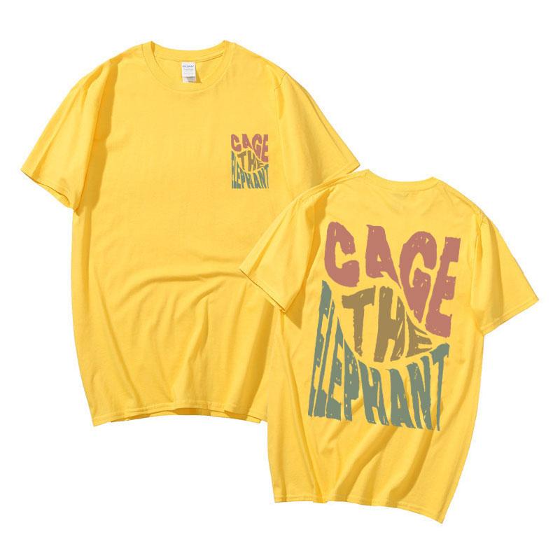 Hot Sale Cage The Elephant Pritn Double Sided Print Tshirt Man Hip Hop Vintage Loose T Shirt Men Women Fashion Harajuku T-shirts