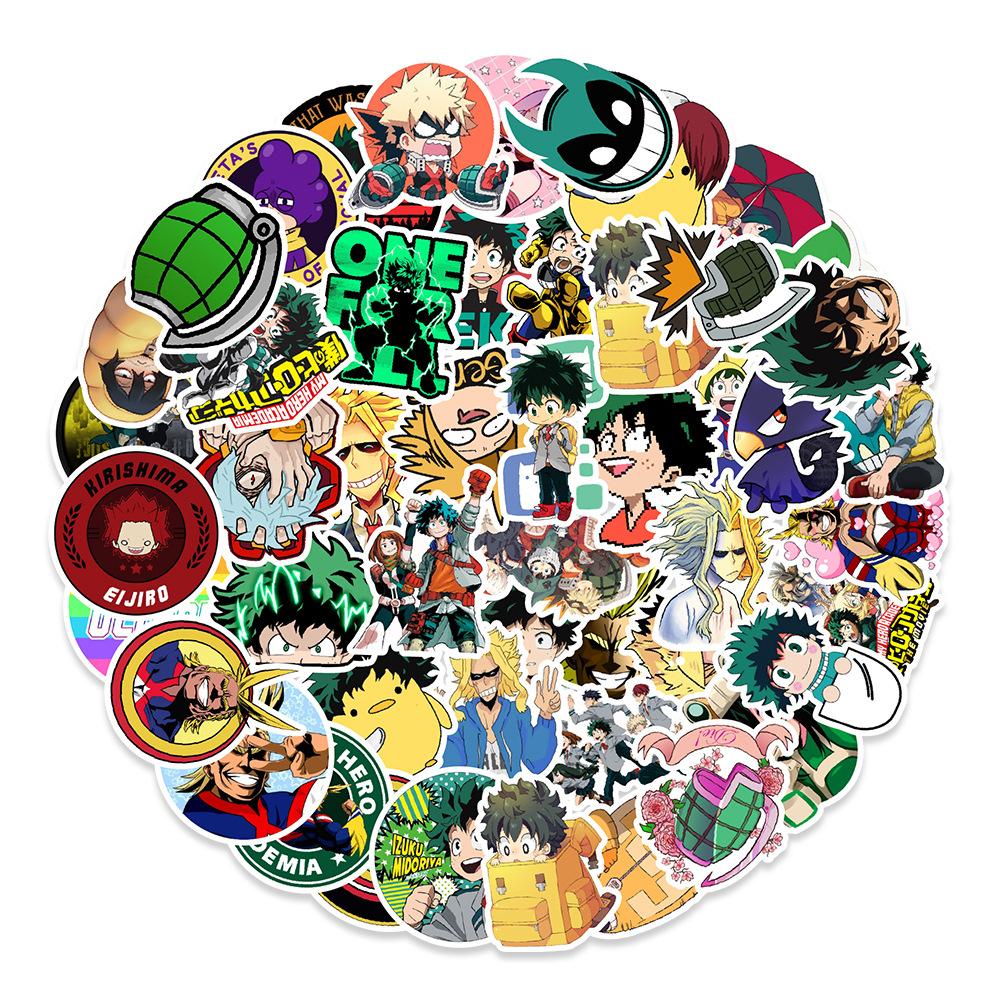 100 Hero Academy Graffiti Stickers Balance Car Skateboard Helmet Decorative Stickers Anime