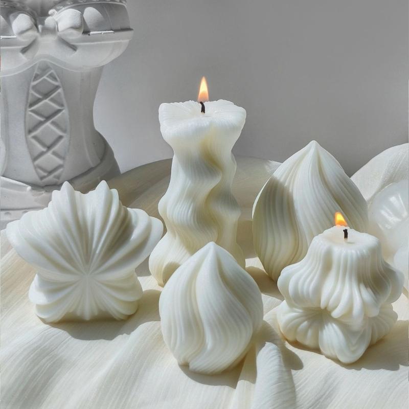 Geometric Rotating Silicone Candle Mold Silicone Scented Candle Mould for Geometric Scented Candle DIY Gift