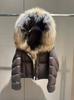 Winter natural real raccoon fur collar thickened warm short coat women's versatile goose down jacket new