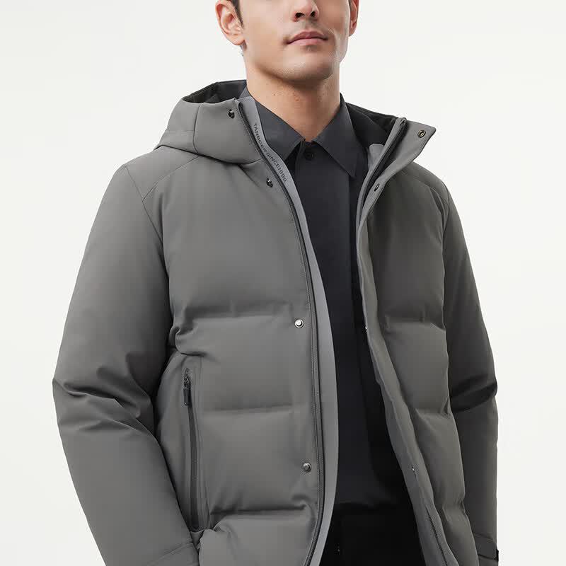 Tanboer Men's Short Goose Down Hooded Business Jacket 5520393