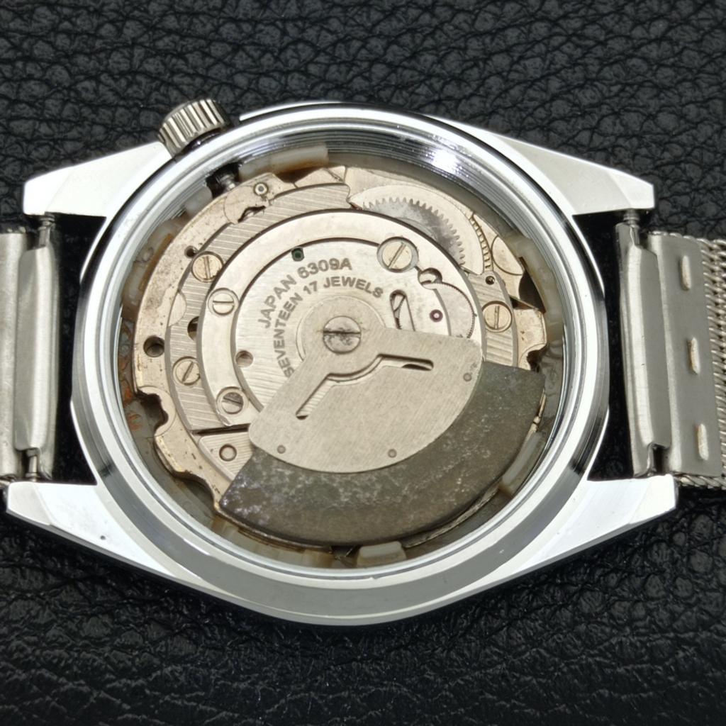 REFURBISHED JAPAN MADE SEIKO 5 AUTOMATIC MENS WATCH BLACK DIAL CUSTOM a440106-2 QV90-a440106